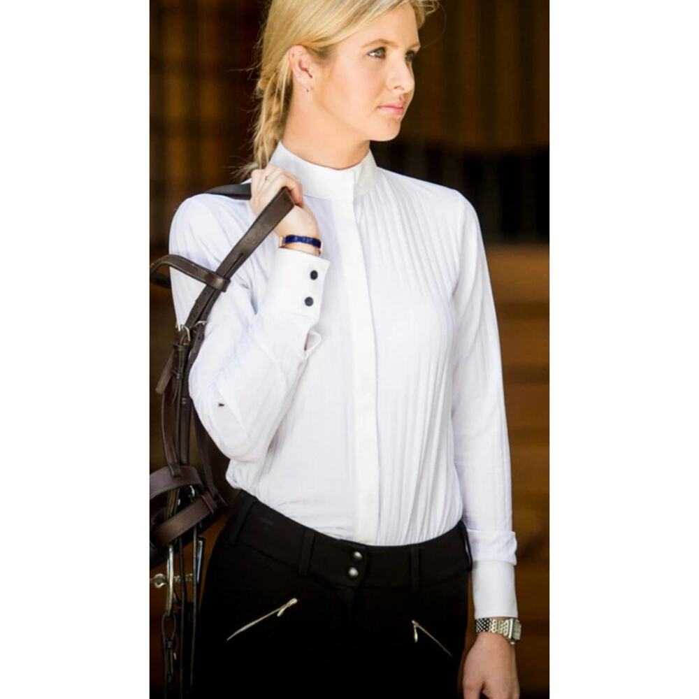 Free x Rein The Elite Equestrian Bodysuit Top White long Sleeve XS New